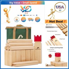 Kubb Yard Game Set with Carrying Bag – Outdoor Lawn Family Game for Teen & Adult