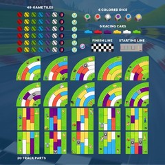 HABA Monza Car Racing Board Game – Color Matching Strategy Family Board Games