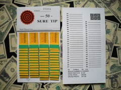 ( 4 Lot ) ~ 50 SURE TIP BOARD {01 to 50} Fund-Raising Raffle Pull Tab Jar Ticket