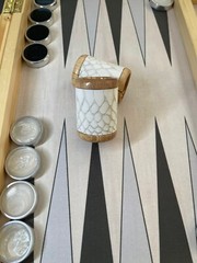 Stunning Handmade Backgammon Real Pine Wood board w/ metal checkers
