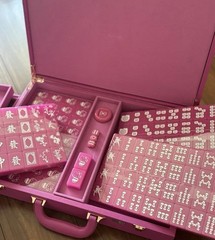 Hello Kitty Mahjong tiles Set pink mahjong rare limited 43×30.5×8.5cm Japan