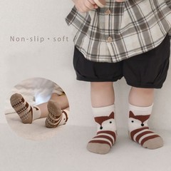 5 Pairs Baby Little Kids AntiSlip Socks Cotton Non Skid Ankle Socks Animals