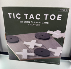 Wooden Tic Tac Toe Classic Board Game 2 Player Family Travel Game Ages 6+