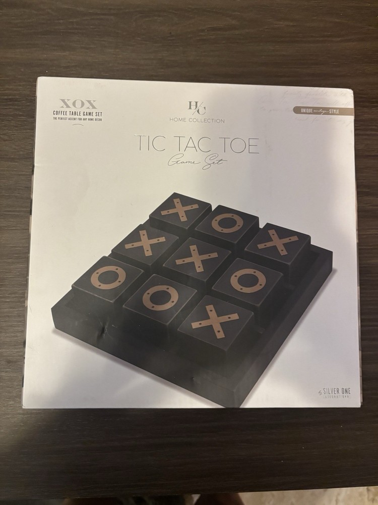 HG Home Collection Tic Tac Toe Classic Coffee Table Game Set, Ages 8+