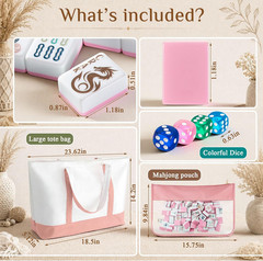 1.2 Inch Engraved American Mahjong Tile Set, 168 Mahjong Tiles with Bag, Portabl