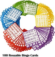 Deluxe Bingo Game Set – Metal Round Cage, 75 Colored Bingo Balls, 100 Bingo C…