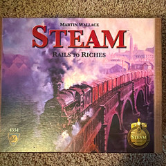 Martin Wallace Steam: Rails to Riches Train Board Game, 3 Players, 12+