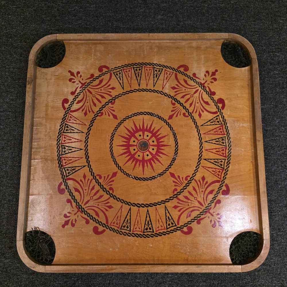 Antique Carrom Company Double Sided Wood Game Board No. 1 Archarena 28.5″X28.5″