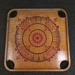Antique Carrom Company Double Sided Wood Game Board No. 1 Archarena 28.5″X28.5″