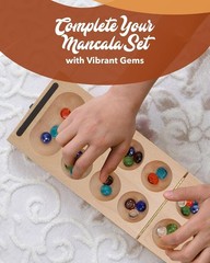 Travel-Ready 48-Pcs Mancala Stones Set – Durable Glass, Perfect Game Accessory
