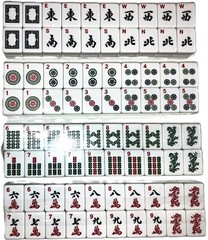 Mahjong Mahjongg Western American Standard Size White 166 Tiles Only Engraved