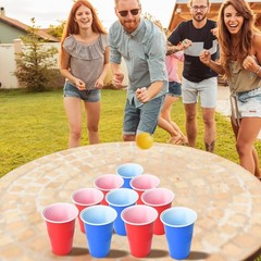 Cup Pong Game Set – 22 Plastic Party Cups & 4 Ping Pong Balls for Gifts