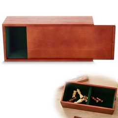 Heavy Slide-top Chess Pieces Storage Box Wooden Case Only 12.5 x 5.5 x 4 Inch…