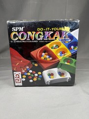 Congkak Foldable Game Set 12-22 Multicolored Holes w/ 210 Pcs Sealed New In Box
