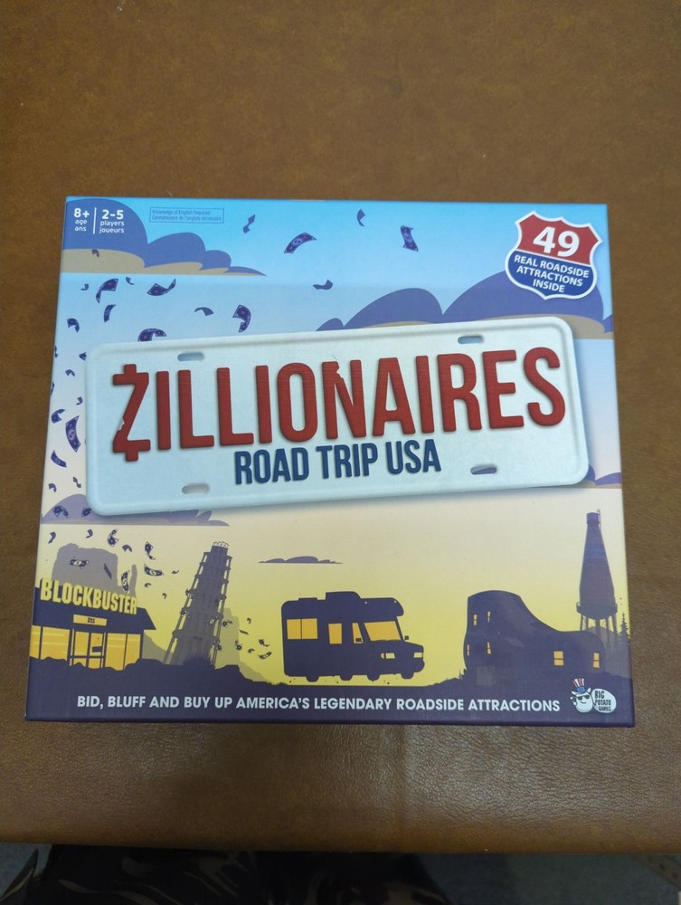 Zillionaires Road Trip USA Board Game For 2-5 Players Ages 8+ By Big Potato Game