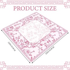 22 Inch Mini Chinoiserie Mahjong Mat for Travel Set Pink and White Floral Mahjon