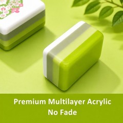 Fresh Green White Layer Mahjong Tiles Peacock Fan Joker Floral Print 160 Set