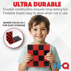 HI-Q Checkers & Tic-Tac-Toe Board Game Set 2-in-1 Family Fun Kids Age 6+