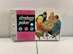 STRATEGY POKER Board Game (1967 Milton Bradley) — Complete in Box