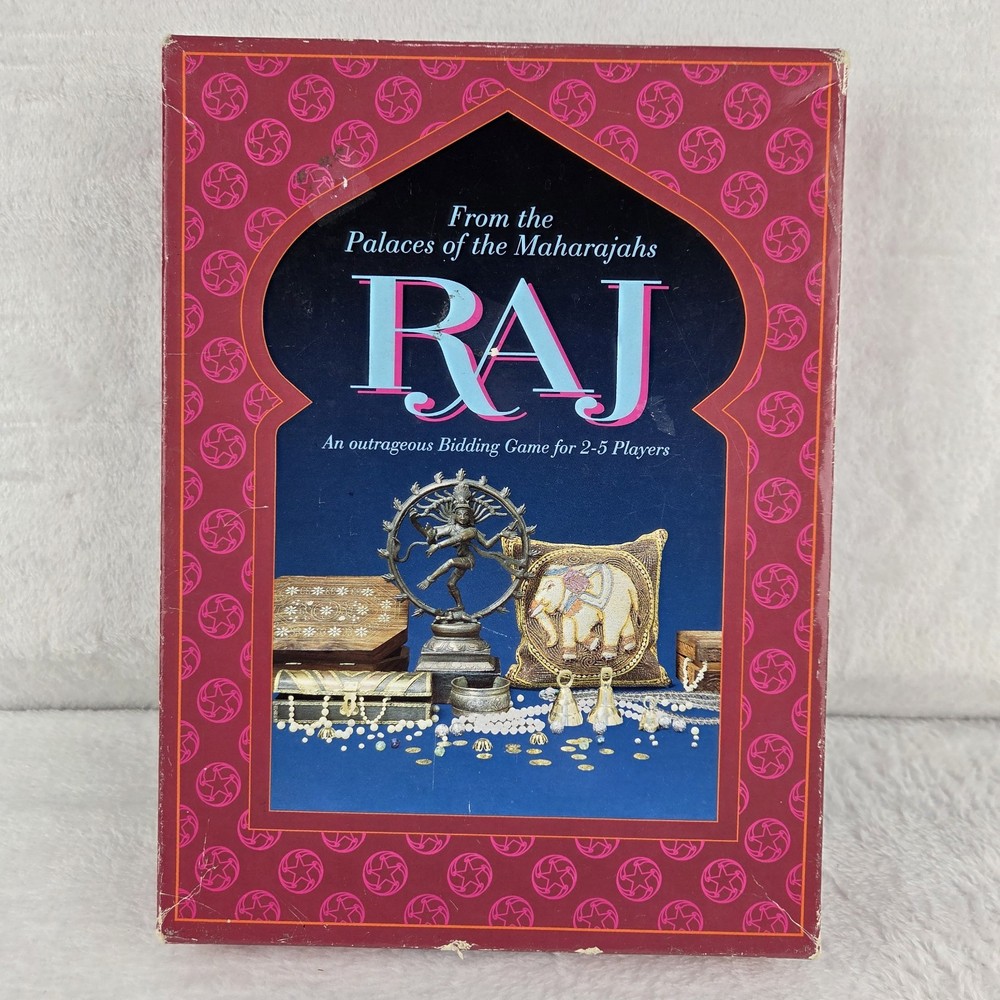 Vintage 1995 Raj Board Game Winning Moves Complete Bidding Game India Theme