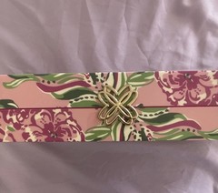 Lilly Pulitzer Backgammon Board Game Set, Portable Pink Floral Case