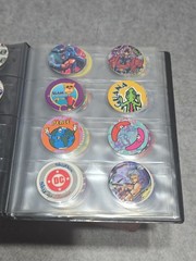 Vintage Pogs Milk Caps 90’s Lot 64 Pieces Mixed Collection in Binder Sleeves