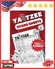 Score Pads for Yahtzee : Large Print 6X9 Yahtzee Score Sheets 720+ Games for Sco