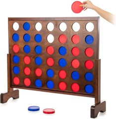 Gosports 3ft Wooden Giant Connect 4 Game with Coins Carry Case Indoor Outdoor
