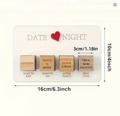 4PCS Date Night Dice Game for Couples Wooden Romantic Anniversary Gift