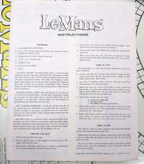 LEMANS Racing Game – 1961 Avalon Hill