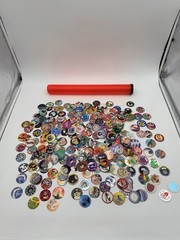 Huge Lot Of 350+ Pogs Milk Caps 1990’s Nostalgic Collectible W Storage Tube
