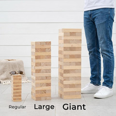 Outdoor Games Large Wooden Tower Stacking Game – 54 Premium Pine Blocks Stack up