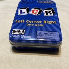 The Original LCR Left Center Right Dice Game Blue Tin George & Company SEALED