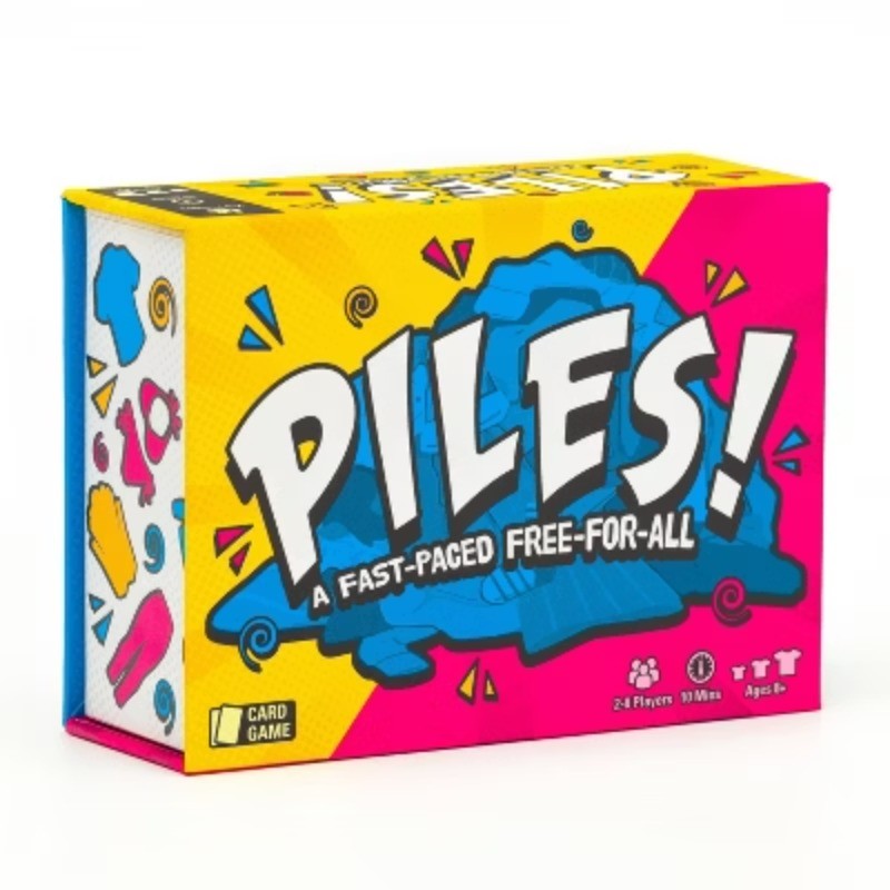 PILES Card Game: Memory Skills, 2-8 Players, Action, 5-15 Min