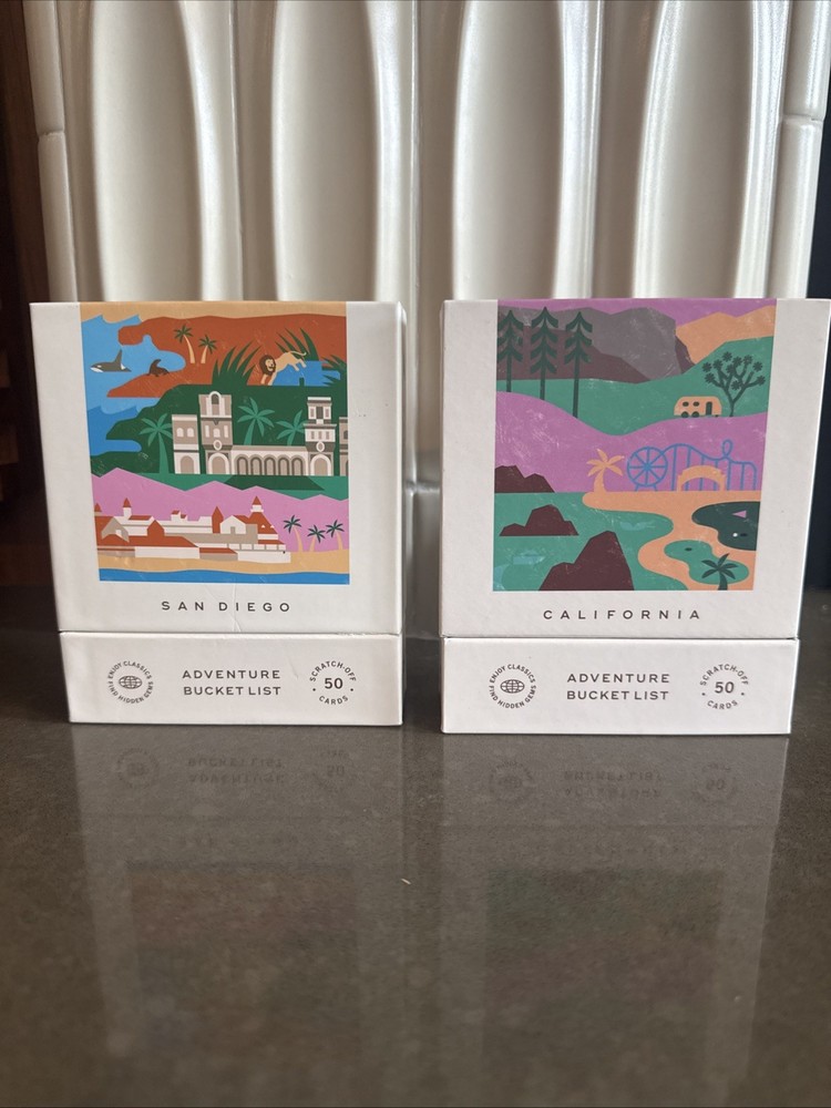 Lot Of 2! California And San Diego Adventure Bucket List: 50 Scratch-Off Cards