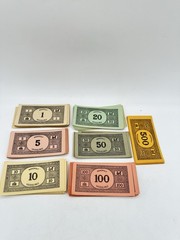 Vintage 1935 Monopoly Parts Set Metal Tokens Wood Houses NO BOARD Parker Bros