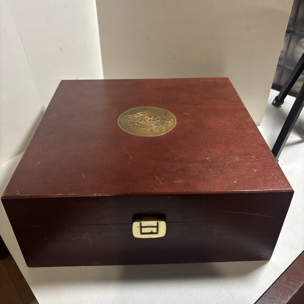MONOPOLY Heirloom Edition 1997 Parker Brothers Deluxe Wood Box VTG Incomplete