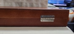 Solid Wood Backgammon Game Varnished Folding Board Set Complete EUC