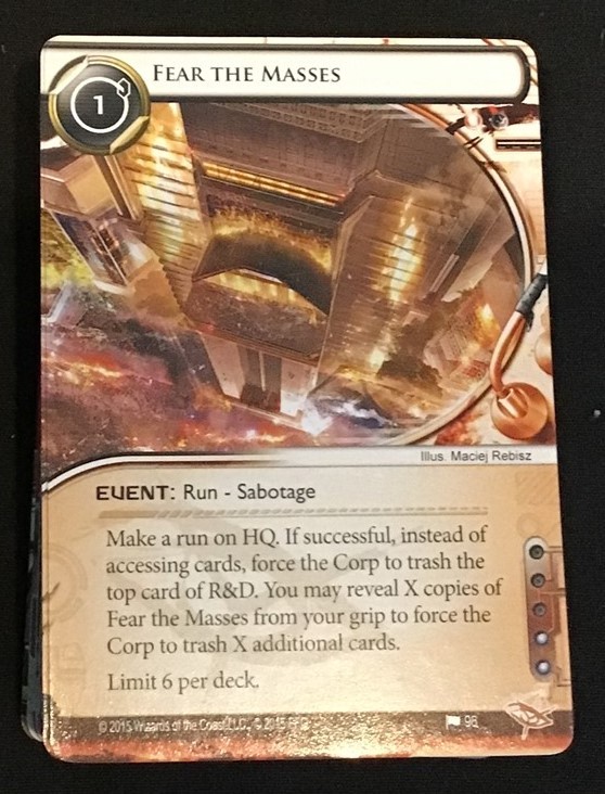 Android Netrunner ~ Fear the Masses Data Pack ~ Mumbad Cycle ~ Complete ~ OEJ