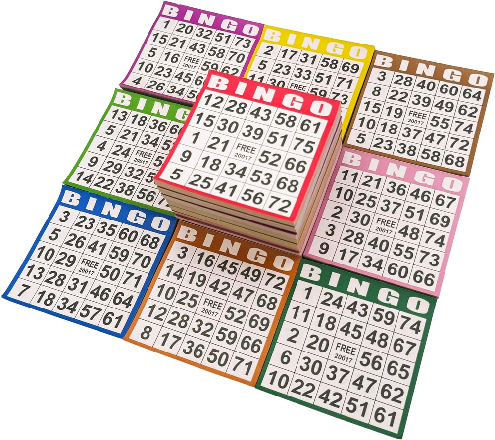 Bingo Paper Game Cards – 1000 Sheets – 4″X4″ Disposable Cards- Ideal