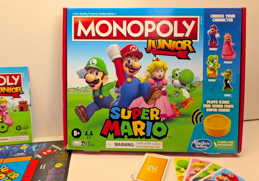 100% COMPLETE! HASBRO MONOPOLY JUNIOR SUPER MARIO COIN SOUND UNIT WITH BATTERIES