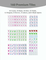 American Mahjong Tile Set, 160 Pink Engraved Cute Mahjong Tiles with Mahjong –
