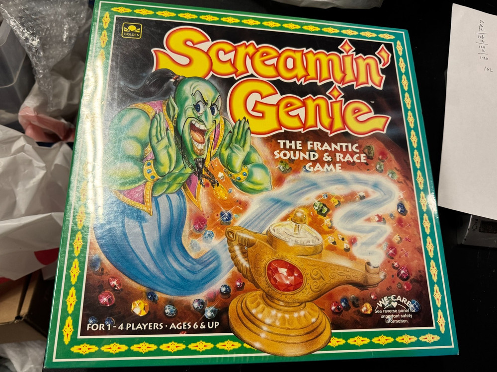 RARE NEW SEALED SCREAMIN’ GENIE BOARD GAME VINTAGE 1993 GOLDEN BOOKS