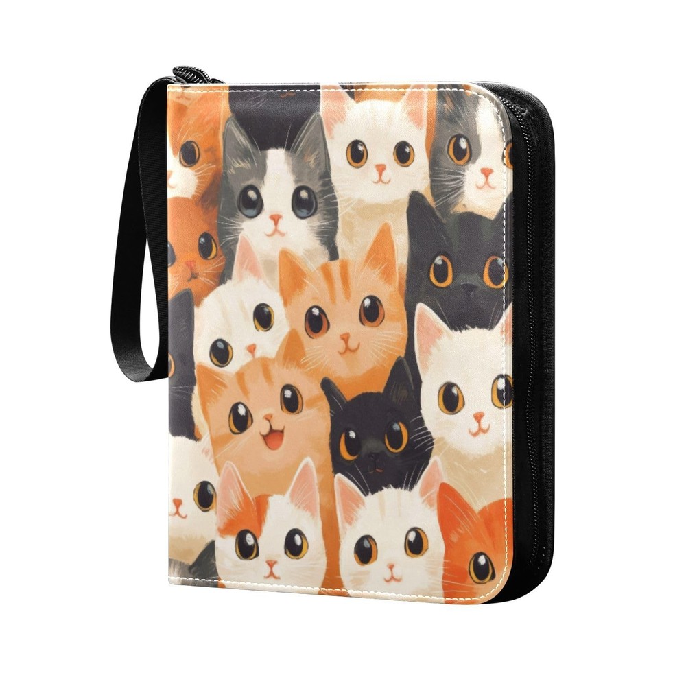 Msyxl Cute Cats Card Binder 4-Pocket, 400 Pockets 1.96×6.88×9.64 inch, C271