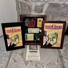 Monopoly Bookshelf Edition Vintage 42749 Wooden Wood Hasbro – See Description
