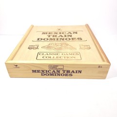 Cardinal Classic Collection Mexican Train Dominoes Wood Box Complete Game