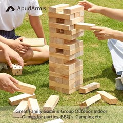 Giant Tumble Tower Stack Game – 54 Wooden Blocks, Grow to 4.2ft, Family & Par…