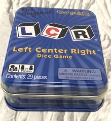 The Original LCR Left Center Right Dice Game Blue Tin George & Co NEW Sealed