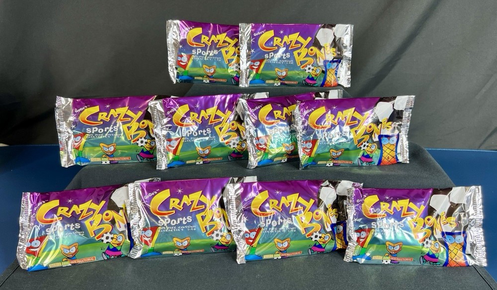 10 NEW SEALED PACKS GOGOS CRAZY BONES ORIGINAL “SPORTS” VERSION ~ 40 BONES ~