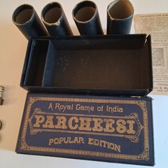 Antique 1929 Parcheesi Game in Box Popular Edition of India Directions Included